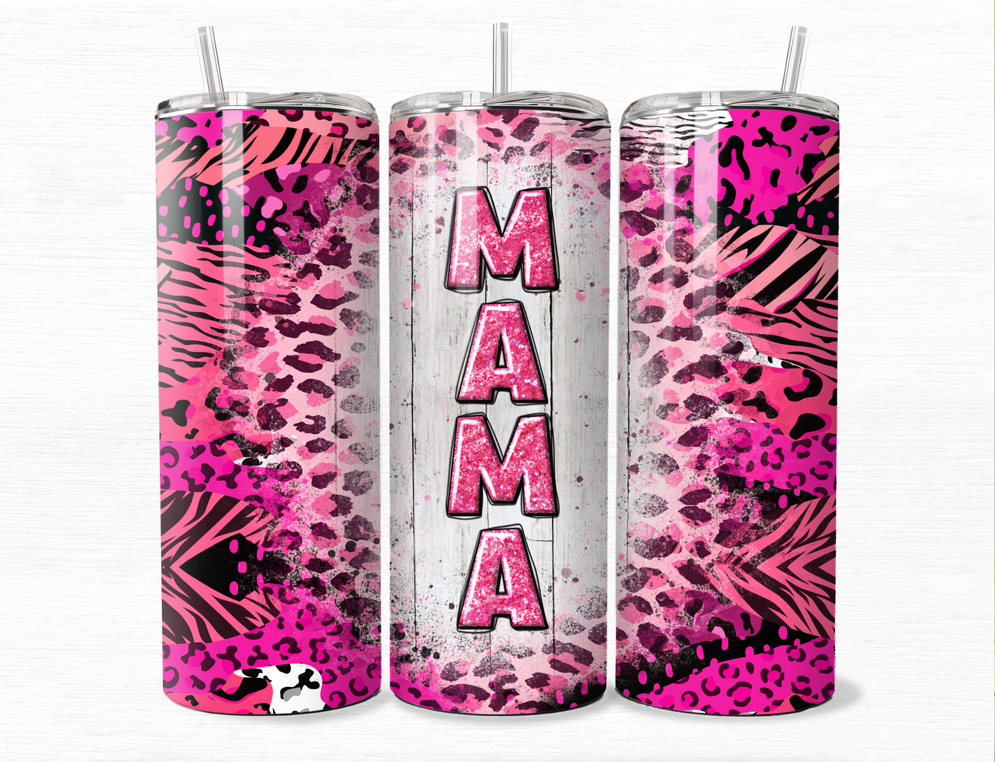 PINK LEOPARD/ZEBRA/CHEETA PRINT MOM TUMBLER 20 OZ